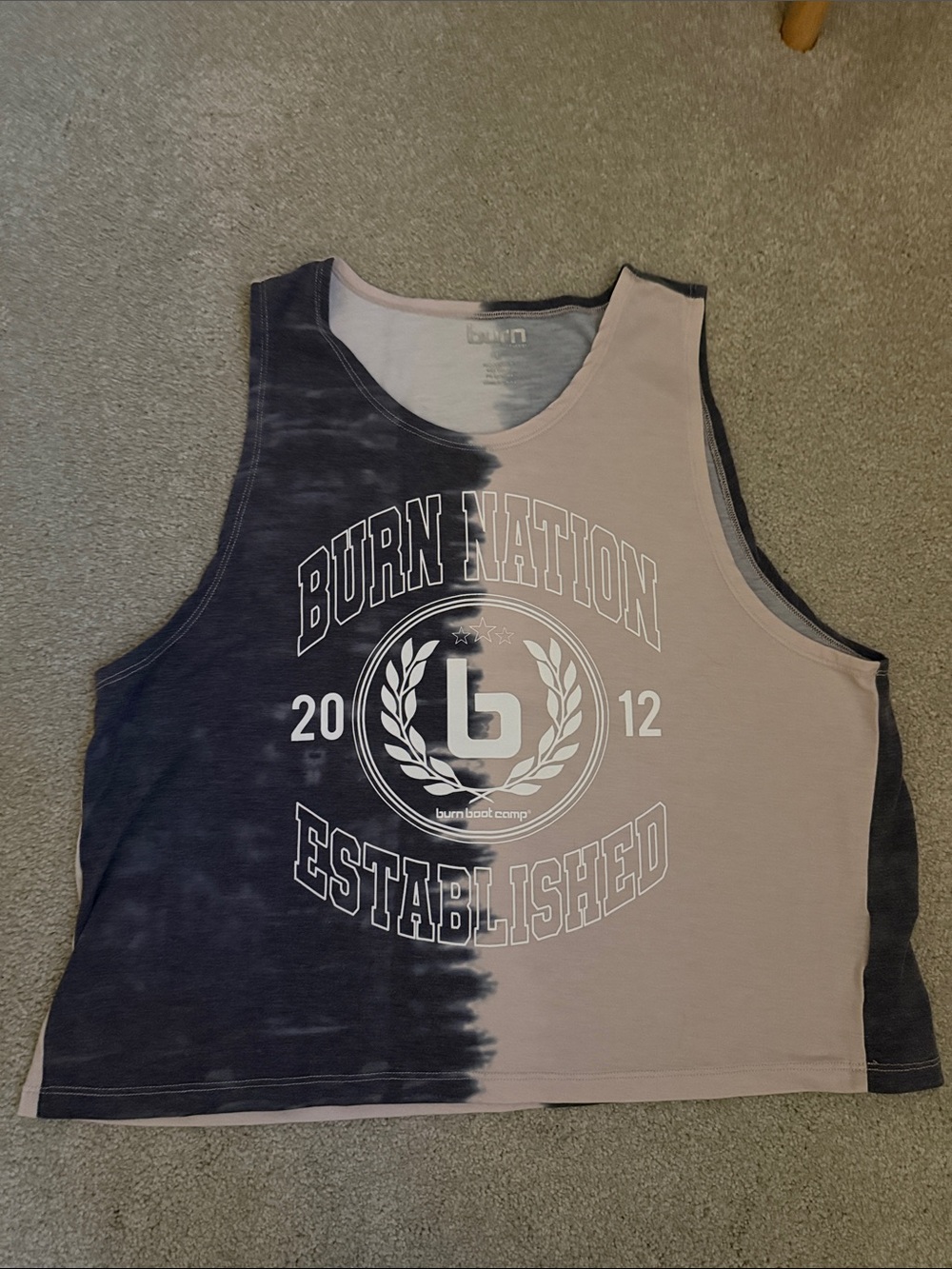 Burn Boot Camp Two-Tone Tank Top in Black & Light Pink L